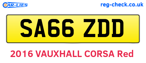 SA66ZDD are the vehicle registration plates.