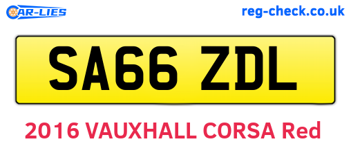 SA66ZDL are the vehicle registration plates.