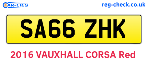 SA66ZHK are the vehicle registration plates.