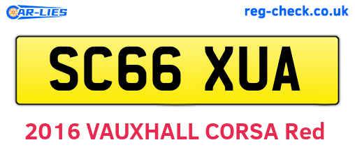 SC66XUA are the vehicle registration plates.