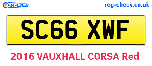 SC66XWF are the vehicle registration plates.