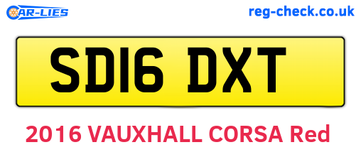 SD16DXT are the vehicle registration plates.