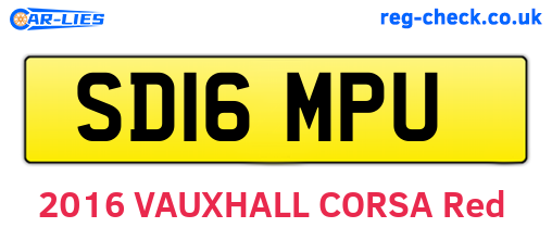SD16MPU are the vehicle registration plates.