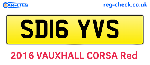 SD16YVS are the vehicle registration plates.