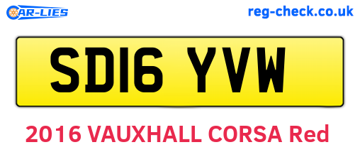 SD16YVW are the vehicle registration plates.