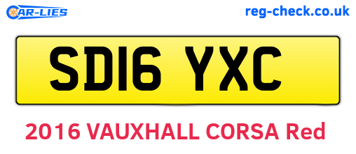 SD16YXC are the vehicle registration plates.