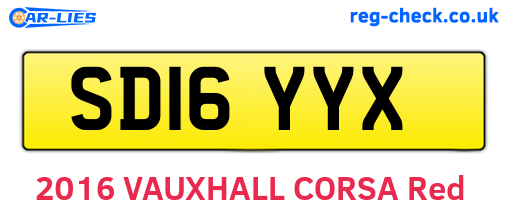 SD16YYX are the vehicle registration plates.
