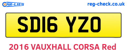SD16YZO are the vehicle registration plates.