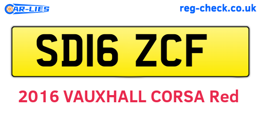 SD16ZCF are the vehicle registration plates.