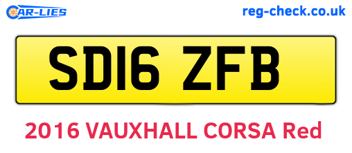 SD16ZFB are the vehicle registration plates.