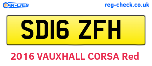 SD16ZFH are the vehicle registration plates.