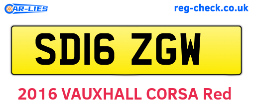 SD16ZGW are the vehicle registration plates.