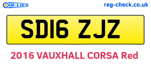 SD16ZJZ are the vehicle registration plates.