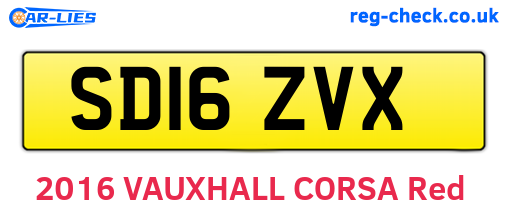 SD16ZVX are the vehicle registration plates.