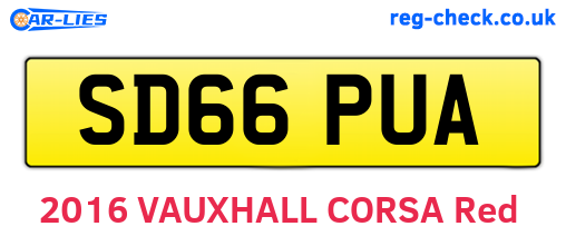 SD66PUA are the vehicle registration plates.