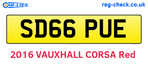 SD66PUE are the vehicle registration plates.