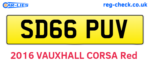 SD66PUV are the vehicle registration plates.