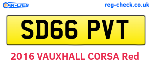 SD66PVT are the vehicle registration plates.