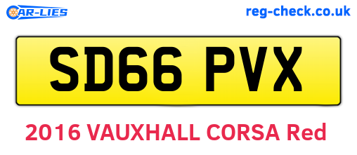 SD66PVX are the vehicle registration plates.