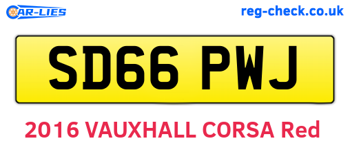 SD66PWJ are the vehicle registration plates.
