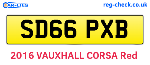 SD66PXB are the vehicle registration plates.
