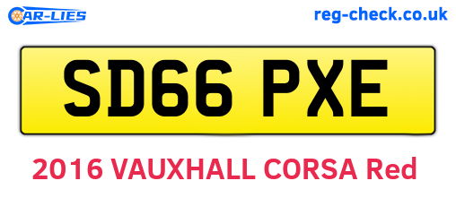 SD66PXE are the vehicle registration plates.