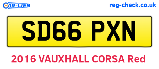 SD66PXN are the vehicle registration plates.