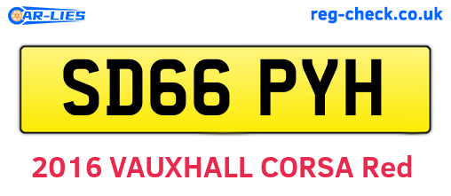 SD66PYH are the vehicle registration plates.