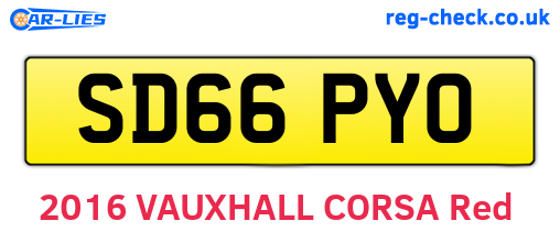 SD66PYO are the vehicle registration plates.