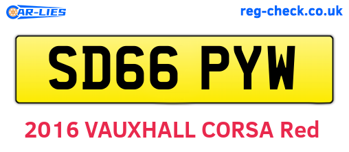 SD66PYW are the vehicle registration plates.