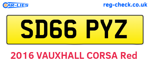 SD66PYZ are the vehicle registration plates.