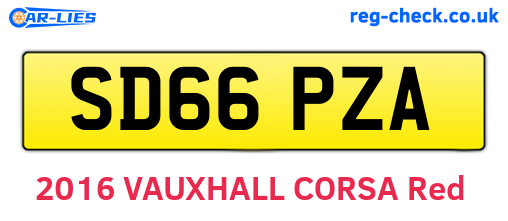 SD66PZA are the vehicle registration plates.