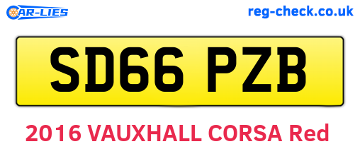 SD66PZB are the vehicle registration plates.