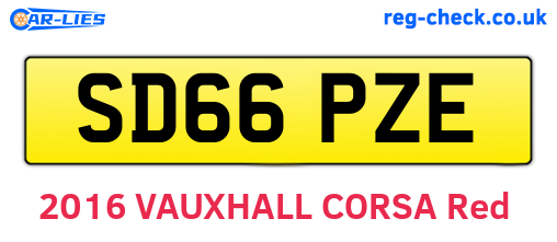 SD66PZE are the vehicle registration plates.