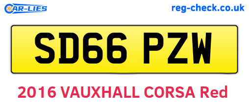 SD66PZW are the vehicle registration plates.