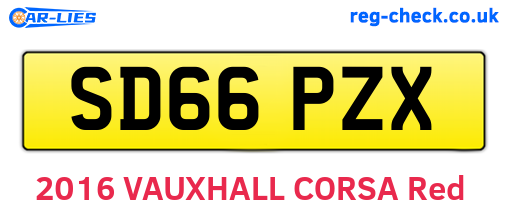 SD66PZX are the vehicle registration plates.