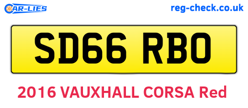 SD66RBO are the vehicle registration plates.