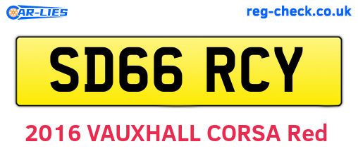 SD66RCY are the vehicle registration plates.