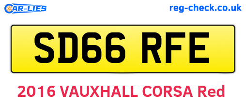 SD66RFE are the vehicle registration plates.