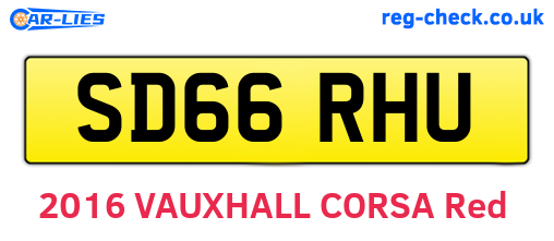 SD66RHU are the vehicle registration plates.
