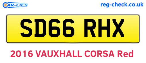 SD66RHX are the vehicle registration plates.