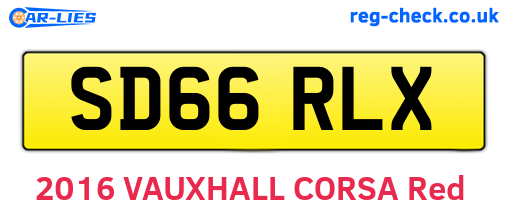 SD66RLX are the vehicle registration plates.