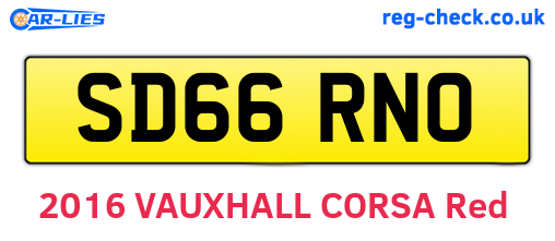 SD66RNO are the vehicle registration plates.