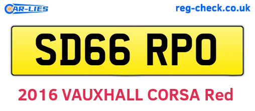 SD66RPO are the vehicle registration plates.