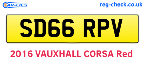 SD66RPV are the vehicle registration plates.