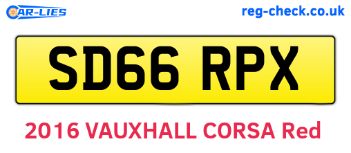 SD66RPX are the vehicle registration plates.
