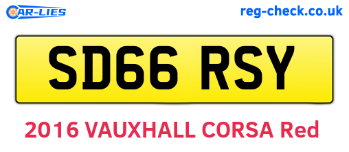 SD66RSY are the vehicle registration plates.