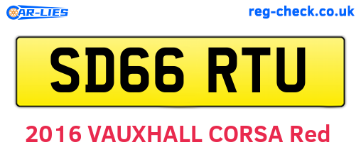 SD66RTU are the vehicle registration plates.