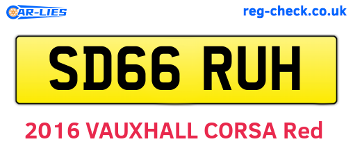 SD66RUH are the vehicle registration plates.