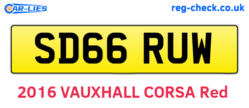 SD66RUW are the vehicle registration plates.
